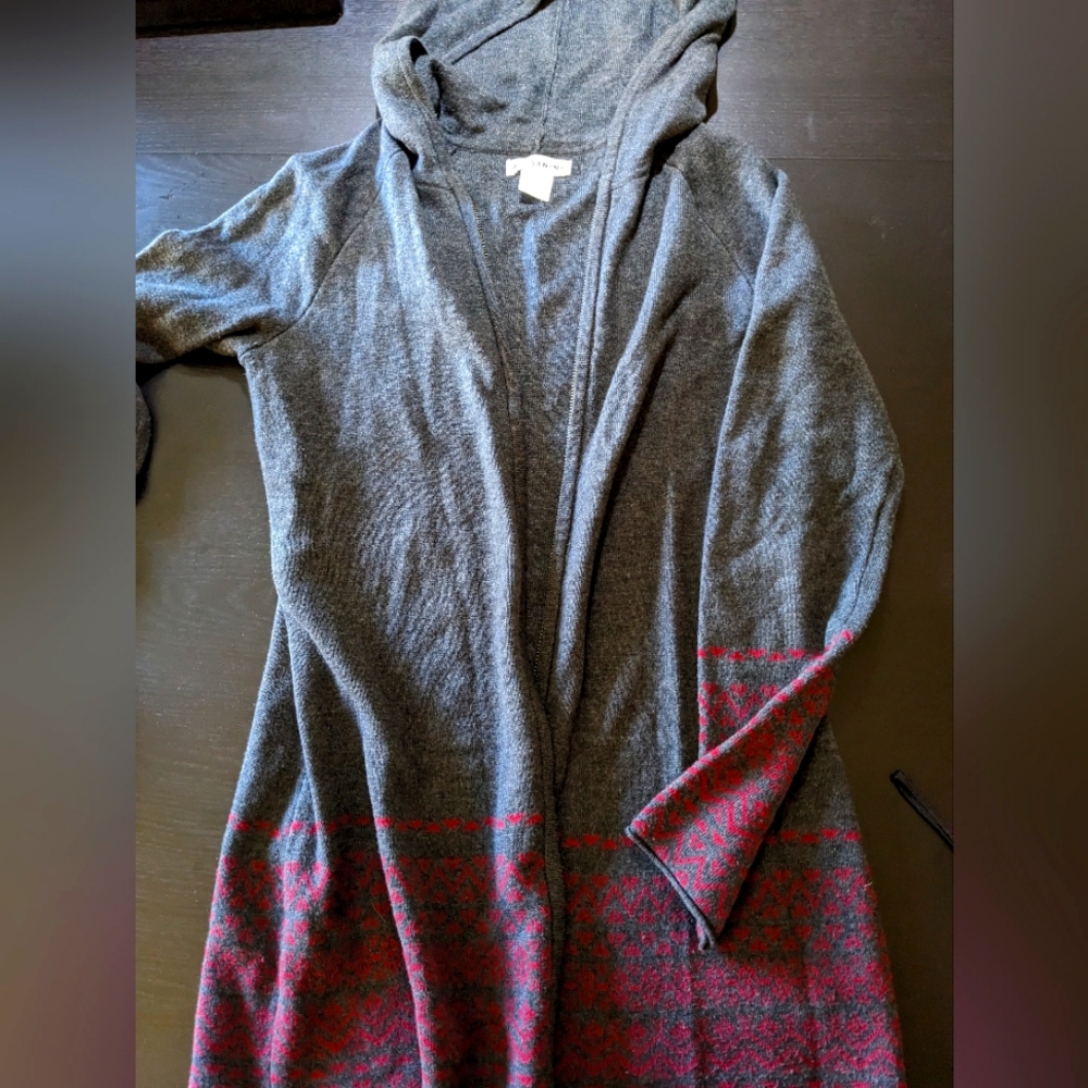 Artisan NY long zip up hooded sweater